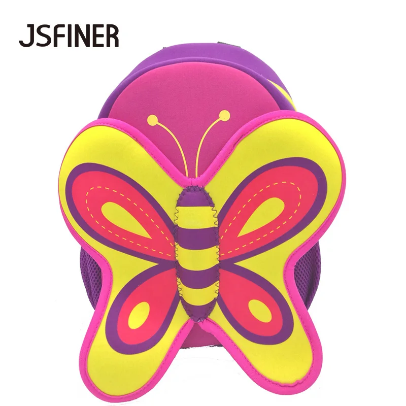 JSFINER рюкзак 3D милые животные бабочки дизайнерская сумка 100% неопреновые детские