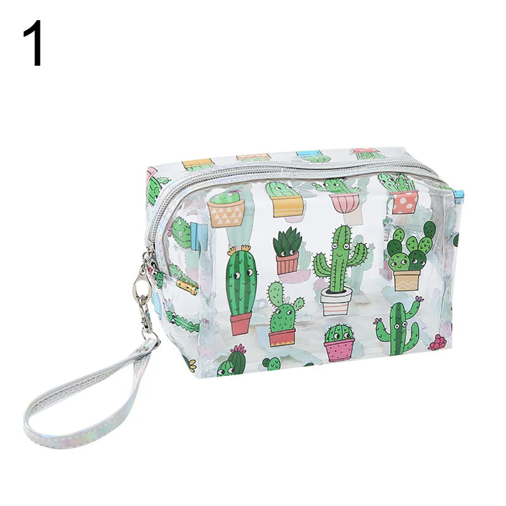 

Cactus Pineapple Large Capacity Women Cosmetic Storage Bag With Strap Wash Make Up Tote Handbags Case Makeup Cases Fashion