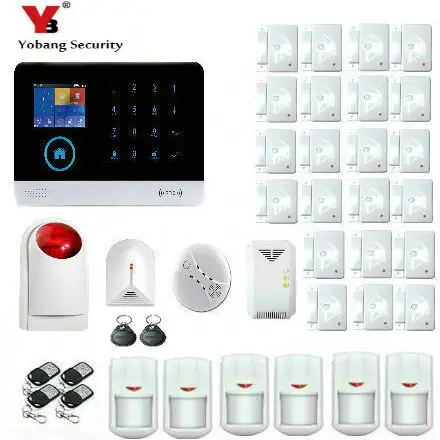 Yobangбезопасности беспроводной домашней безопасности wifi 3g GPRS GSM Сигнализация приложение дистанционное управление RFID охранная сигнализация