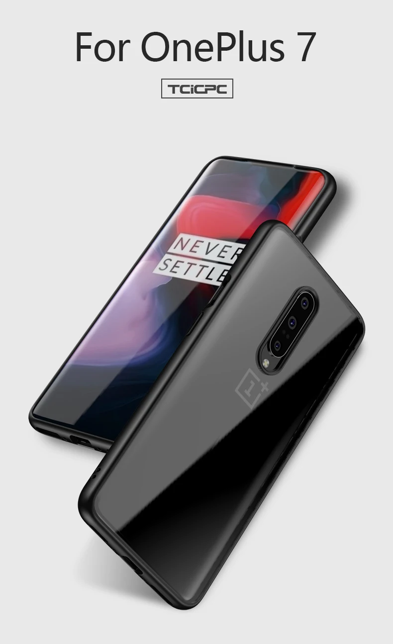 Oneplus 7 Чехол Oneplus 7 Pro Чехлы мягкие силиконовые рамки+ прозрачный акрил твердая задняя крышка для Oneplus7 One Plus 7 6 Coque