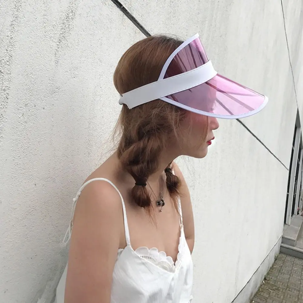 Transparent Sun Hats for Women New PVC Protection Summer Cap Sunshade Caps Visor Cycling Outdoor Sports Casual Fashion|Мужские шляпы от