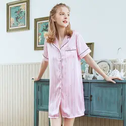 Новый Моделирование шелковые женские пижамы сезон весна лето удобные шелковые одежда для сна, одежда для дома оптовая продажа