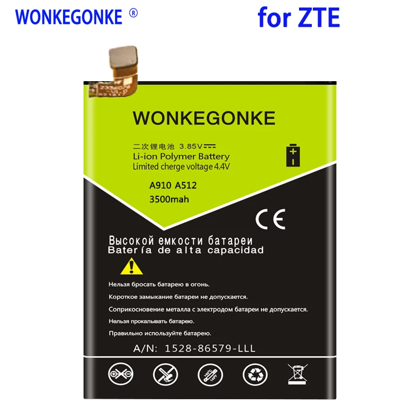 WONKEGONKE 3500 мАч Li3925T44P8h786035 для zte Blade BA910 A910 A512 Xiaoxian 4 BV0701 батареи