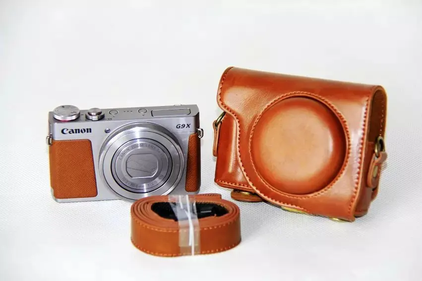 Brown Модное искусственная кожа Камера сумка Бади для Canon G9X с ремешком - Цвет: Brown