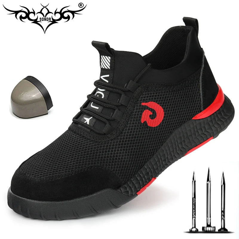 Men Steel Nose Safety Work Shoes grid Lightweight Breathable Reflective Men Casual Sneaker Prevent piercing Protective boots New Men Steel Nose Safety Work Shoes grid Lightweight Breathable Reflective Men Casual Sneaker Prevent piercing Protective boots New