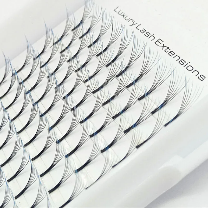 

2019 Gradient blue Color False Eyelash 7D Russian Volume Eyelashes Extension Pre made Fans Lash Eyelash Individual Extensions