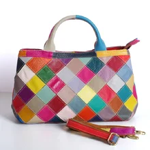 Женская сумка через плечо, клетчатая сумка из натуральной кожи, повседневная сумка-тоут, брендовая дизайнерская сумка-мессенджер с панелями для путешествий, женская сумка