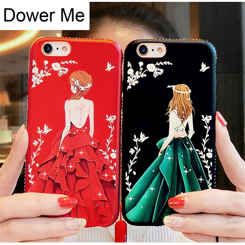 Чехол Dower Me со стразами для iPhone XS Max XR X 8 7 6 6S Plus | Мобильные телефоны и аксессуары