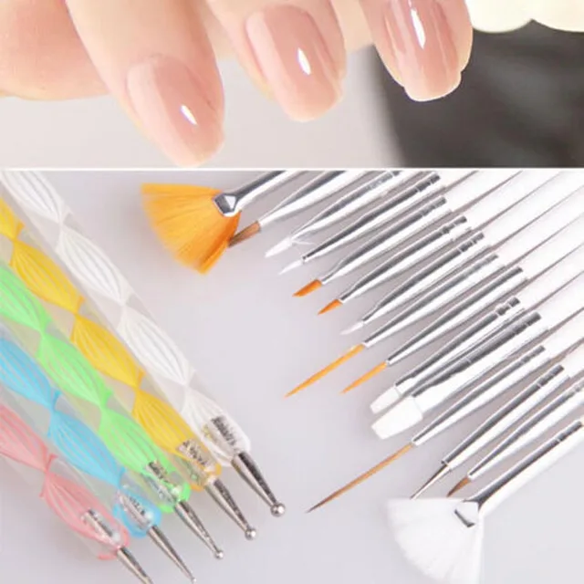 20 Pcs Nail Art Brushes Design Set Dotting Painting Drawing Polish 20 Pcs Nail Art Brushes Design Set Dotting Painting Drawing Polish Brush Pen Tools Manicure