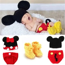 Вязаные комплекты одежды для малышей ручной работы; одежда для фотосессий; костюмы для маленьких мальчиков и девочек; вязаная шапка и трусы; комплекты с героями мультфильмов; костюм для костюмированной вечеринки