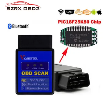 

2018 Vdiagtool ELM327 V1.5 Bluetooth OBD/OBD2 PIC18F25k80 chip Adaptor Scanner for Android Torque Code Reader Diagnostic Tool