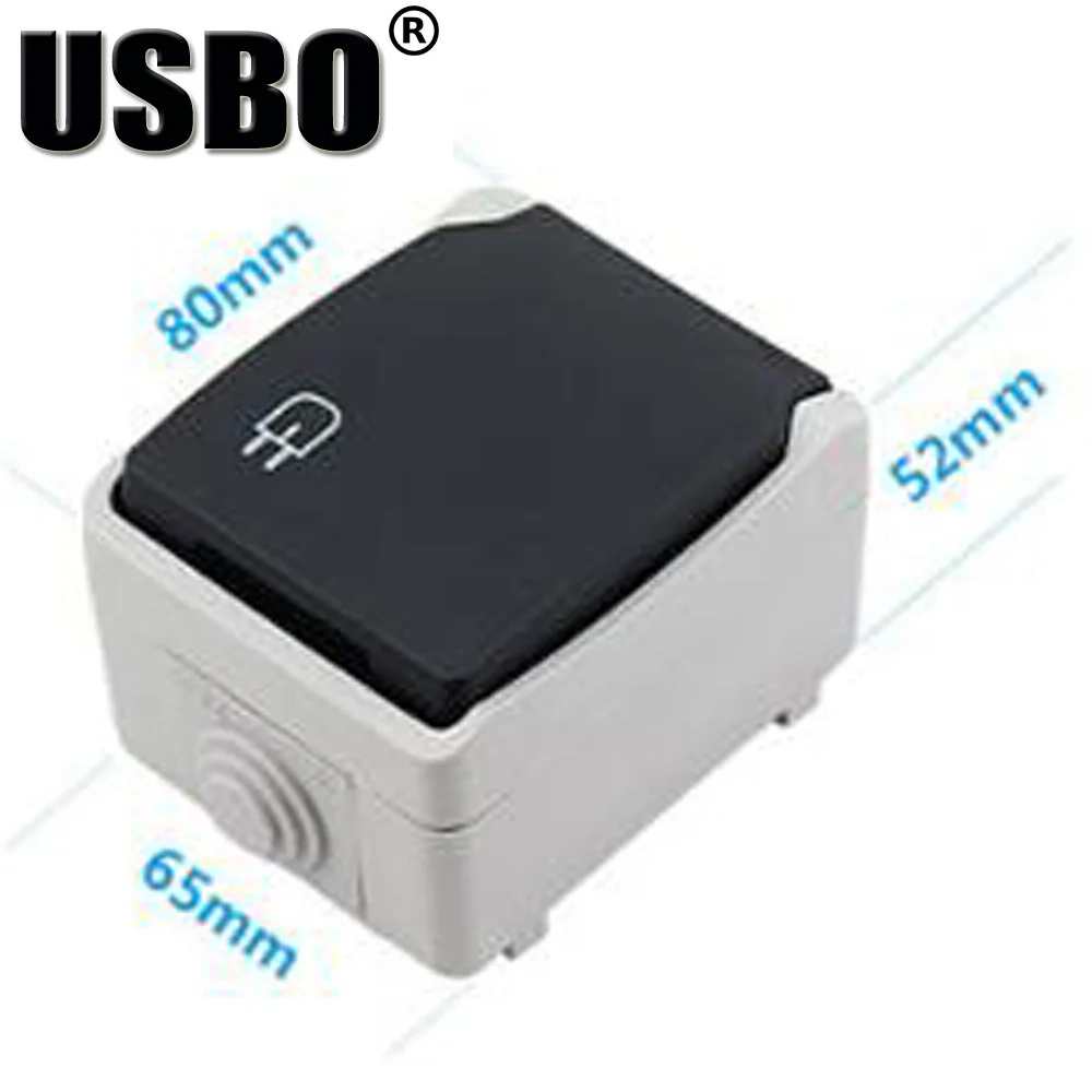 Электрическая розетка с заземлением 16 А 250 В 2P + E IP44|waterproof wall socket|socket outdoorwall socket |
