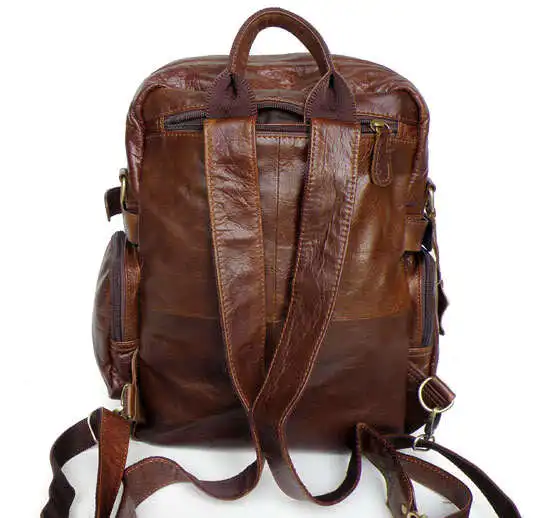 Nesitu, высокое качество, Ретро стиль, гарантия, настоящая воловья кожа, унисекс, женские и мужские рюкзаки, дорожные сумки# M7042