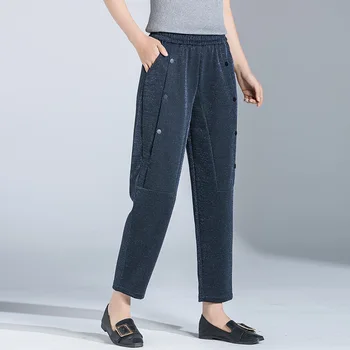 

2019 autumn casual pants women loose elastic waist anklle-length harem pants women's fashion pants spring and autumn 19037