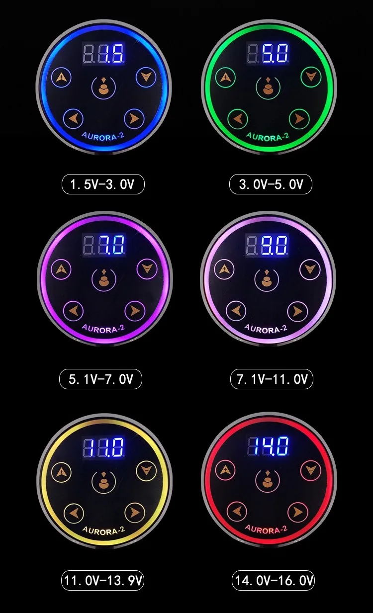 Аврора 2 Сенсорный контроль светодиодный источник питания для татуировки