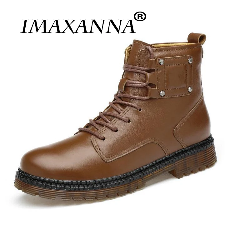 

IMAXANNA Fashion Ankle Boots Warm Men Winter Boot men's Motorcycle Martin Boots High Quality men Oxfords Shoes