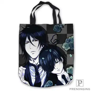 

Custom Canvas black_butler_ Tote Shoulder Shopping Bag Casual Beach HandBag Daily Use Foldable Canvas #180713-06-19