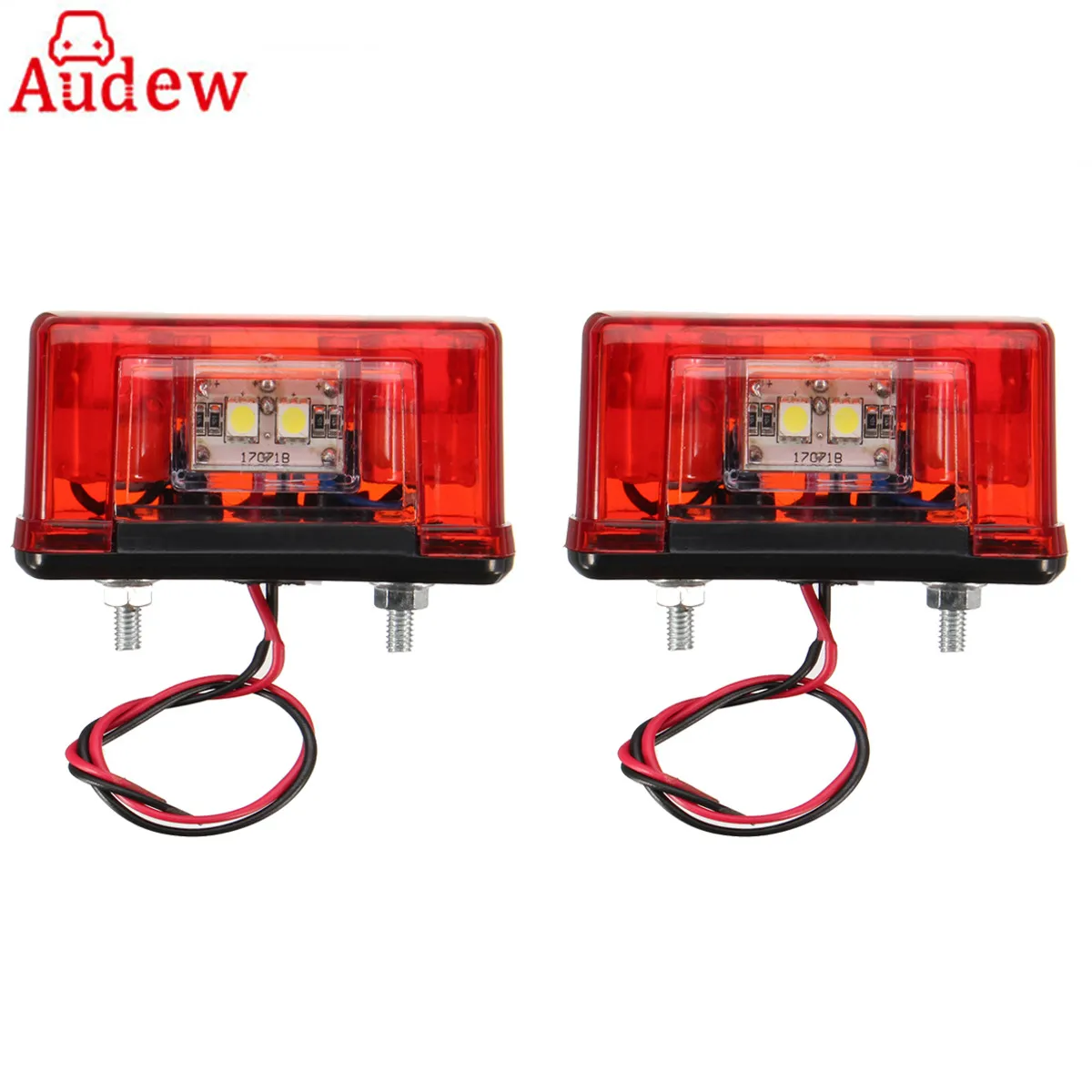 

2Pcs 12V / 24V Truck Car 4LED License Plate LED Light Side Light Rear Tail Lamp Waterproof