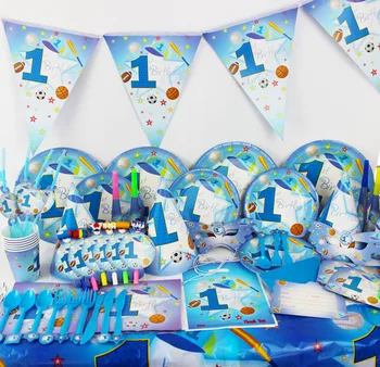 

148pcs/lot Sports Boy Themed Package Kids Birthday Decoration Set Theme Party Supplies Baby Birthday Party Pack