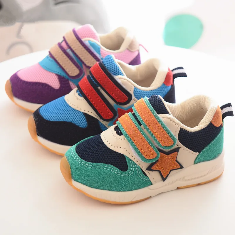

2018 1 To 5 Years Old Baby Boys And Girls Casual Shoes Top Quality Color Matching Stylish Soft - Soled Non - Slip Kids Sneakers