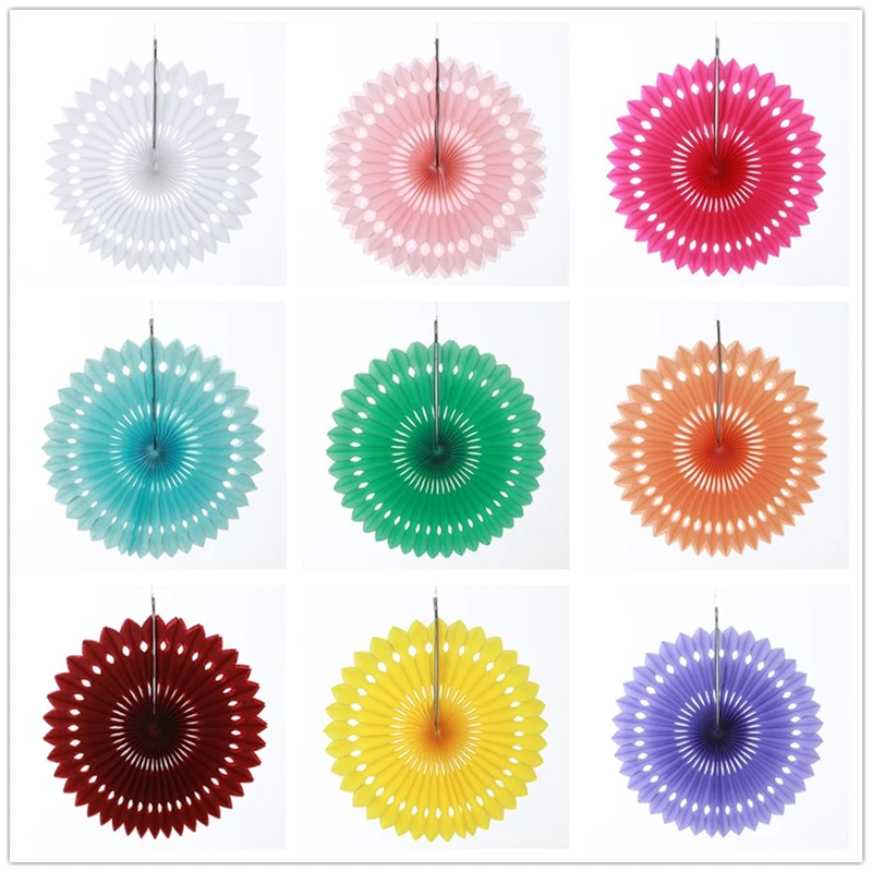 

8/10/12/14/16 inch Hollow Tissue Paper Fan Flower Pinwheels Backdrop Wedding Marriage Party Birthday Baby Shower Decorations