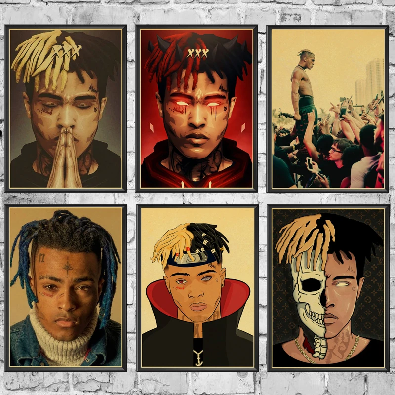 Классический американский рэпер Xxxtentacion Ретро плакат печать высокое качество