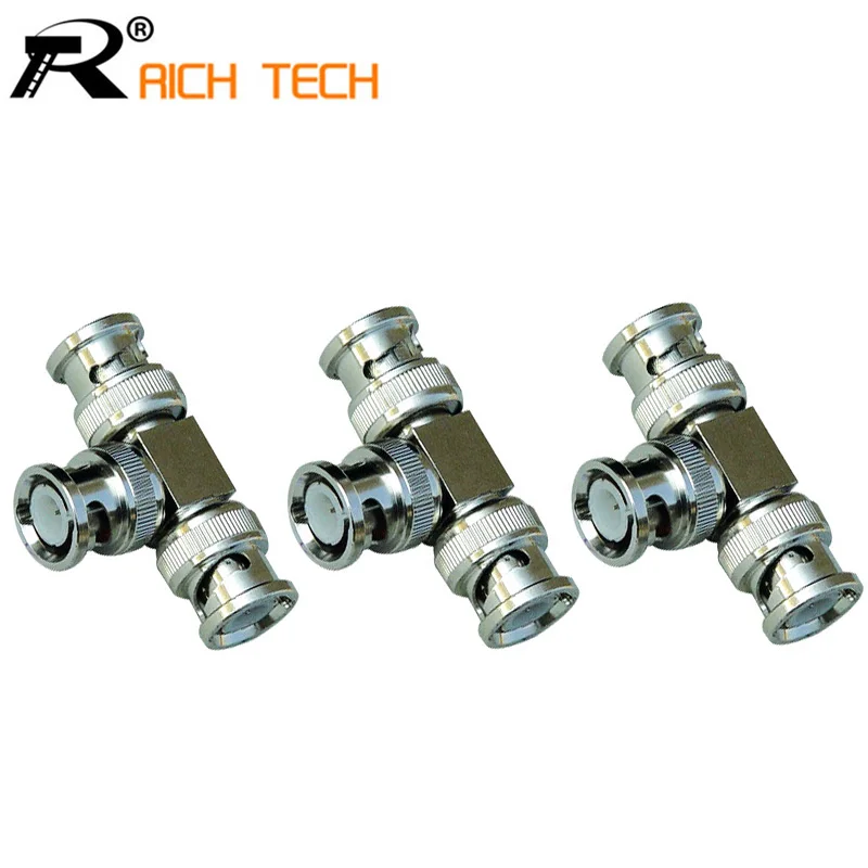 

BNC THREE MALE BNC Male To BNC Double Male Splitter T adapter Connector for CCTV Camera CCTV accessories
