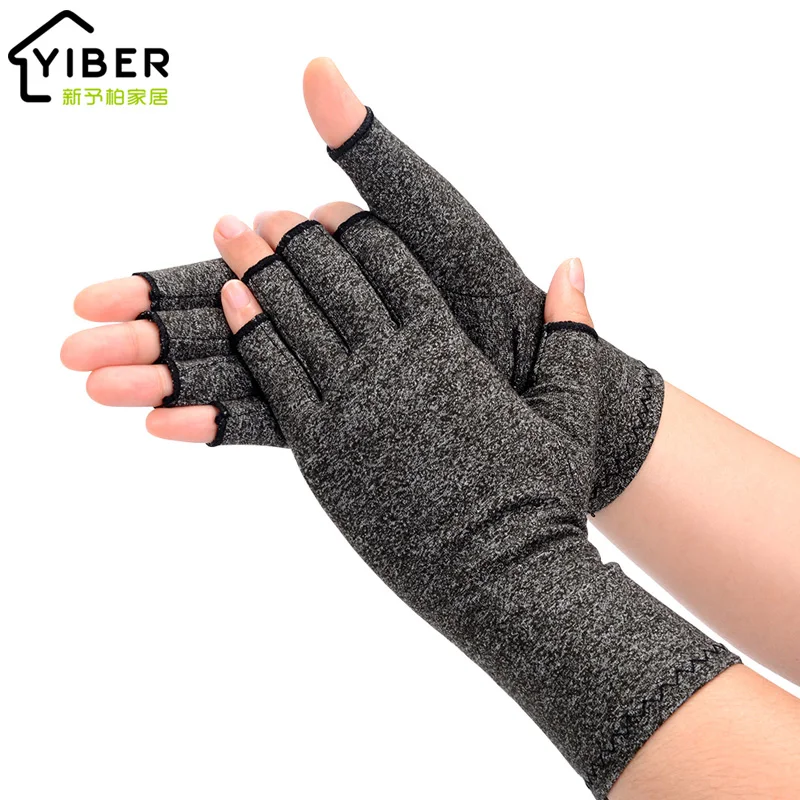 

Women Men Cotton Elastic Hand Arthritis Joint Pain Relief Gloves Therapy Open Fingers Compression Gloves 1 Pair