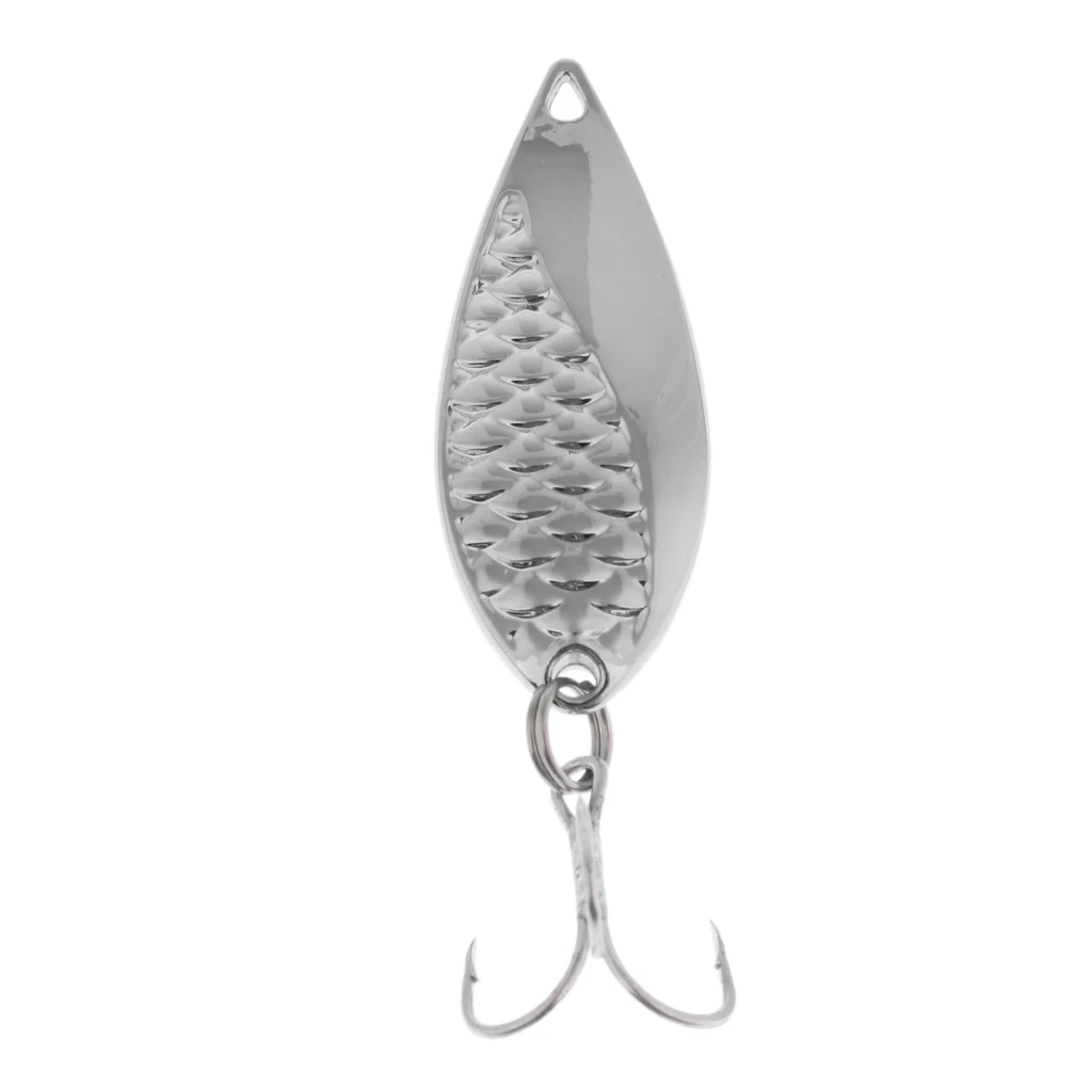 Metal Spoon Fishing Lures 15g Baits Treble Hook Fishing Tackle for Trout Bass Pike Walleye Salmon