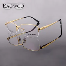 Оправа для очков из чистого титана, Мужская полуоправа, оптическая оправа, очки для чтения по рецепту, Большие широкие очки для лица, 12846