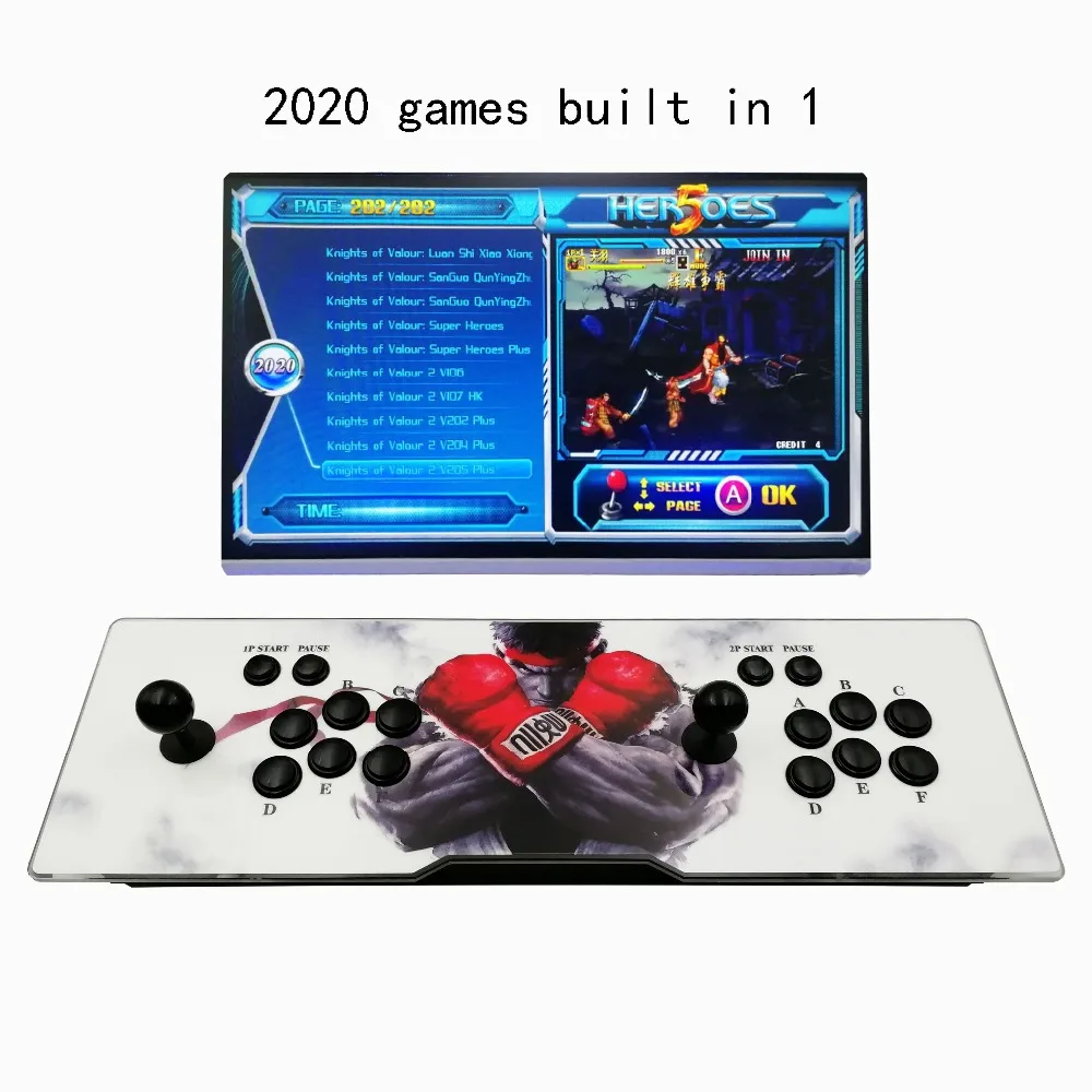 

2018 Hot Sale 1299/1388/2020 in 1 5S/6S TV jamma arcade game console with four languages box 6s VGA HDMI output Pandora box 6S