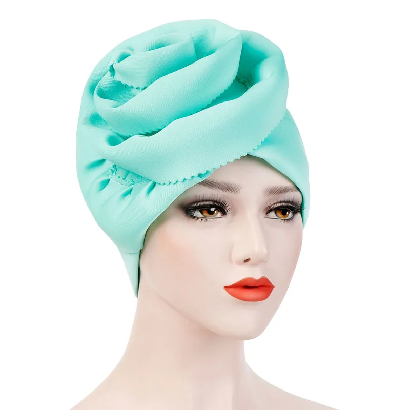 Elegante muçulmano feminino grande flor 3d algodão