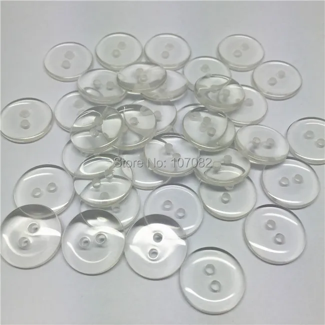 400pcs 15mm Resin Clear Transparent Buttons Round Sewing Shirt Button