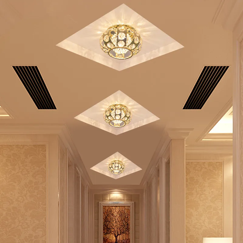 Светильник Colorpai светодиодный с золотыми кристаллами 3 Вт 5 220 240 В|ceiling lamp|aisle lightlamp