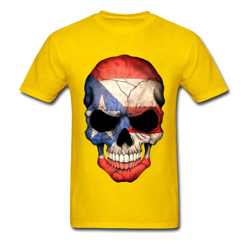 Puerto Rican Flag Skull_yellow