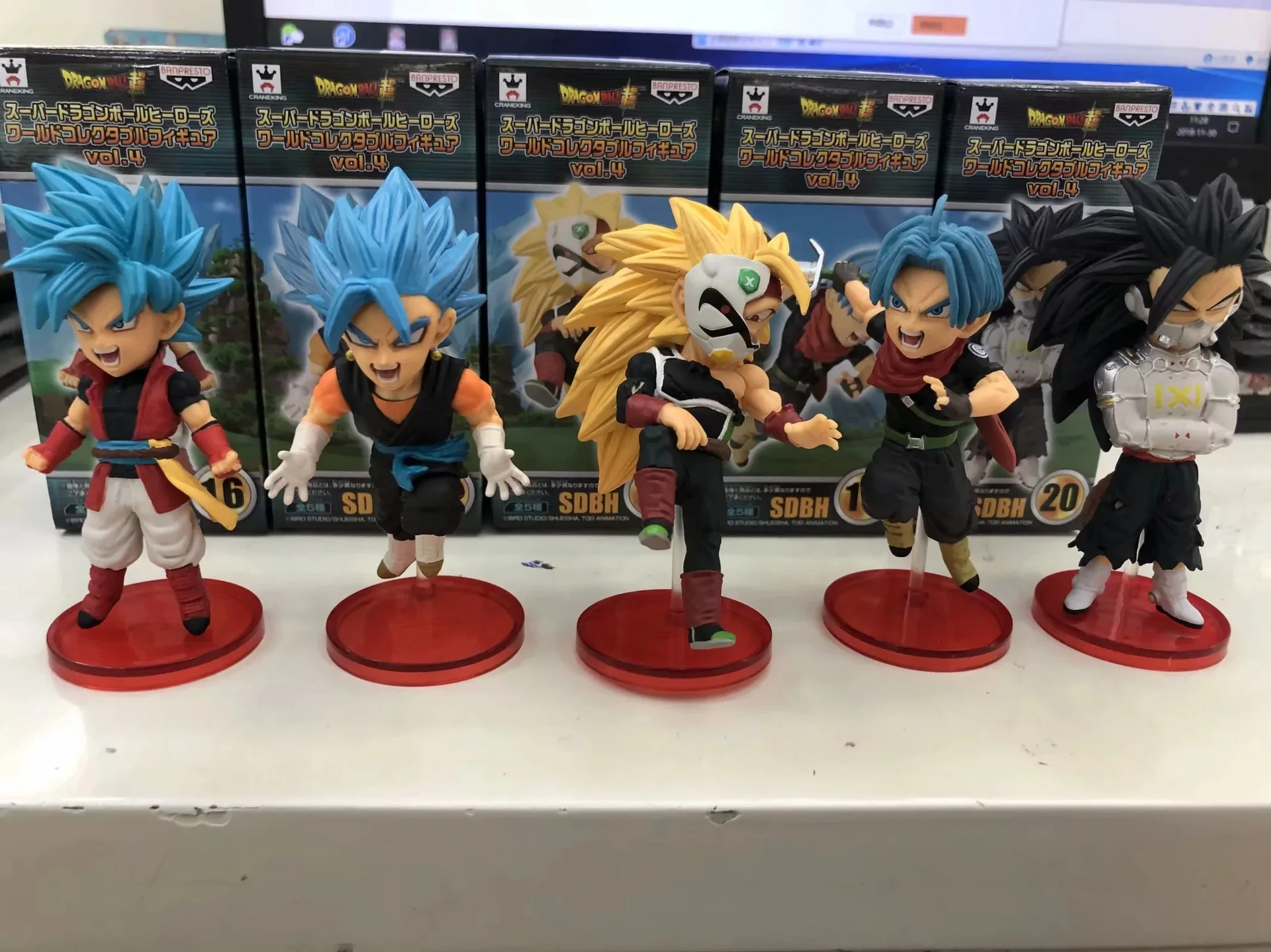 

6-10cm 5pcs/lot Japanese anime figure dragon ball Super blue goku/Duragus/Trunks action figure collectible model toys for boys