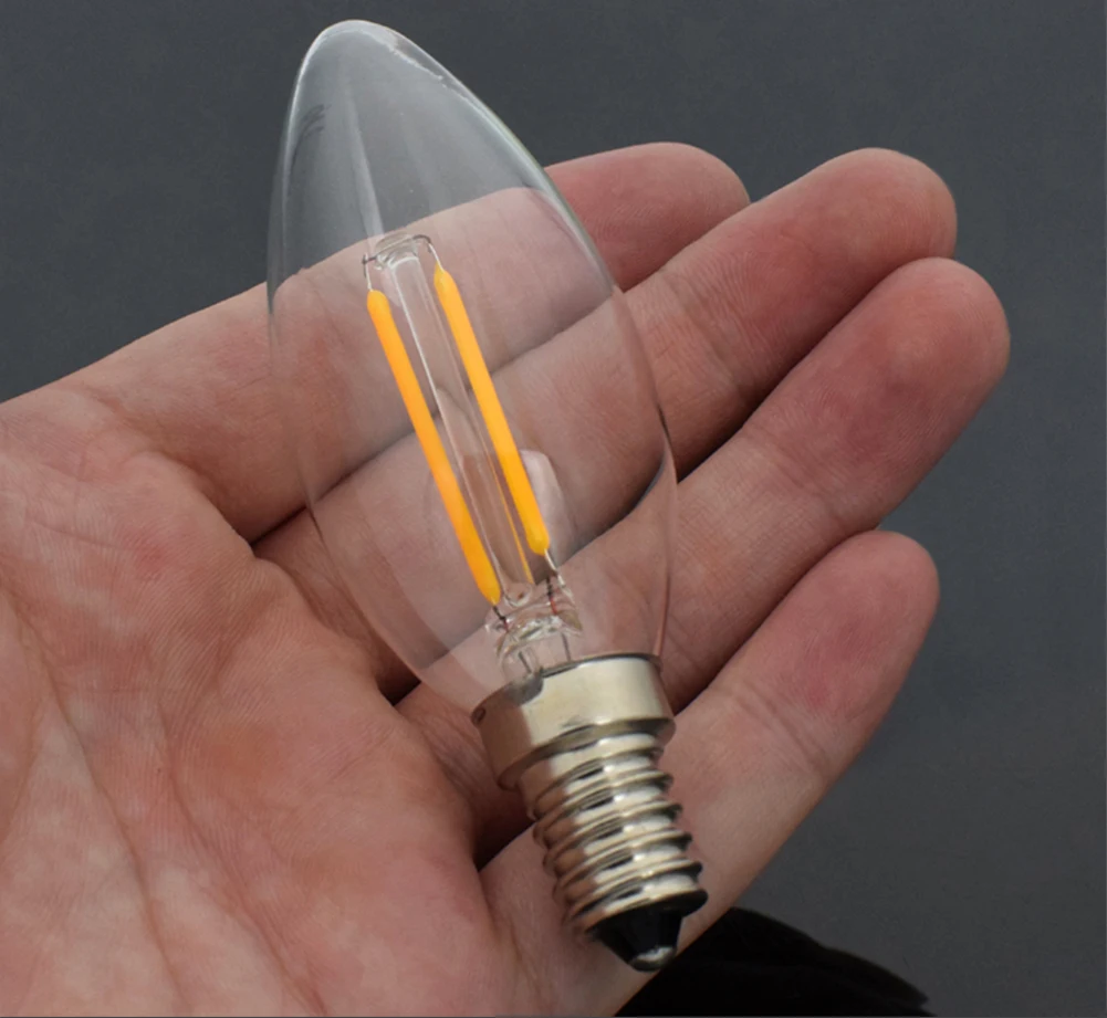 TSLEEN светодиодный светильник-свеча с нитью накаливания E14 E12 220 В 110 В 4 Вт 8 Вт C35 лампочка эдисона в стиле ретро античный Винтажный стиль холодный теплый белый светильник