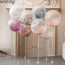 36 дюймов большой шар декор свадебный воздушный шар "Конфетти" для празднования дня рождения фестиваль детский душ принадлежности прозрачные латексные надувные шары