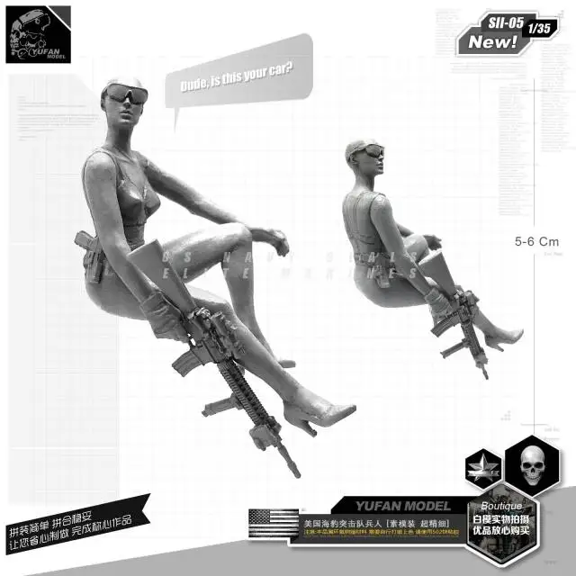 1/35 американский женский коммандос сексуальная красота смола Женский солдат Sii