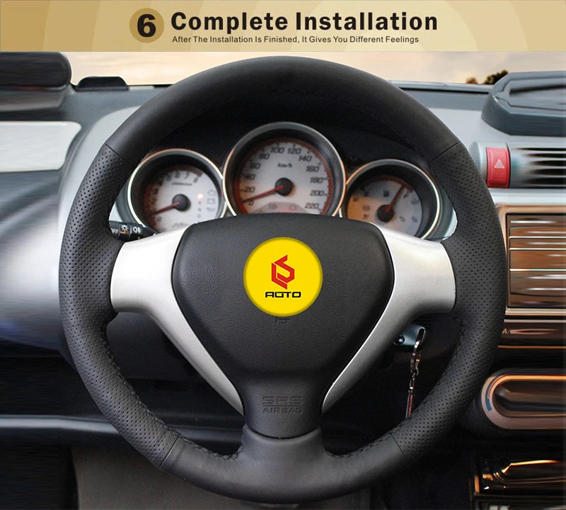 braid on the steering wheel cover for Honda Old City Fit Jazz steering wheel case 