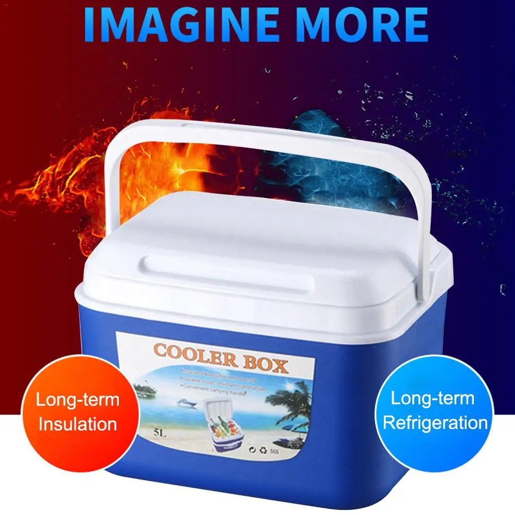 5L Car Insulation Box Heat and Cooling Dual Use Box Outdoor Car Cooler Box Ice Organizer Box for Camping Barbecue Fishing Box