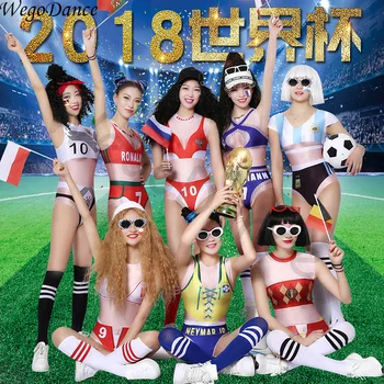 

2018 Soccer Baby DJ Bar DS costumes new gogo lead suit cheerleaders woman