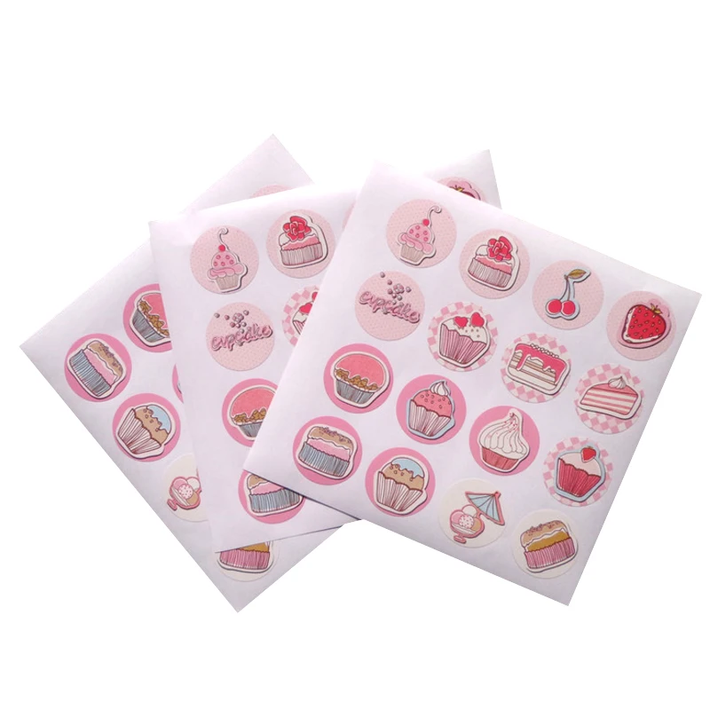 

800pcs/pack Sweetie Pink Cupcake Box Sealing Stickers Decorative Gift Label Sticker Wedding Gift Sealing Sticker Party Supplies