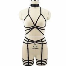 Тело клетка женские модные, пикантные Холтер жгут Постельное белье Harajuku Связывание клетка Нижнее Бельё для девочек гот Фетиш Эротическая одежда Rave одежда