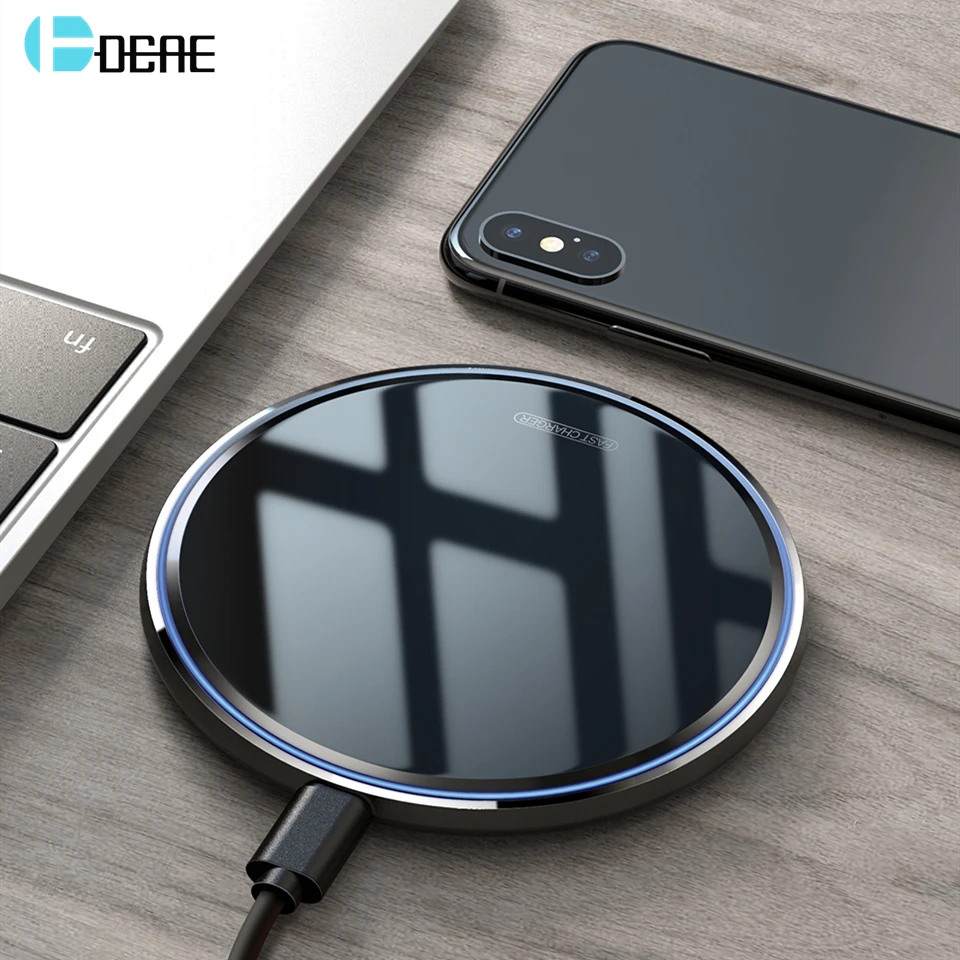 

DCAE 10W Fast Qi Wireless Charger For iPhone 11 X XS Max XR 8 Quick Wireless Charging Pad For Samsung S10 S9 S8 Huawei P30 Pro