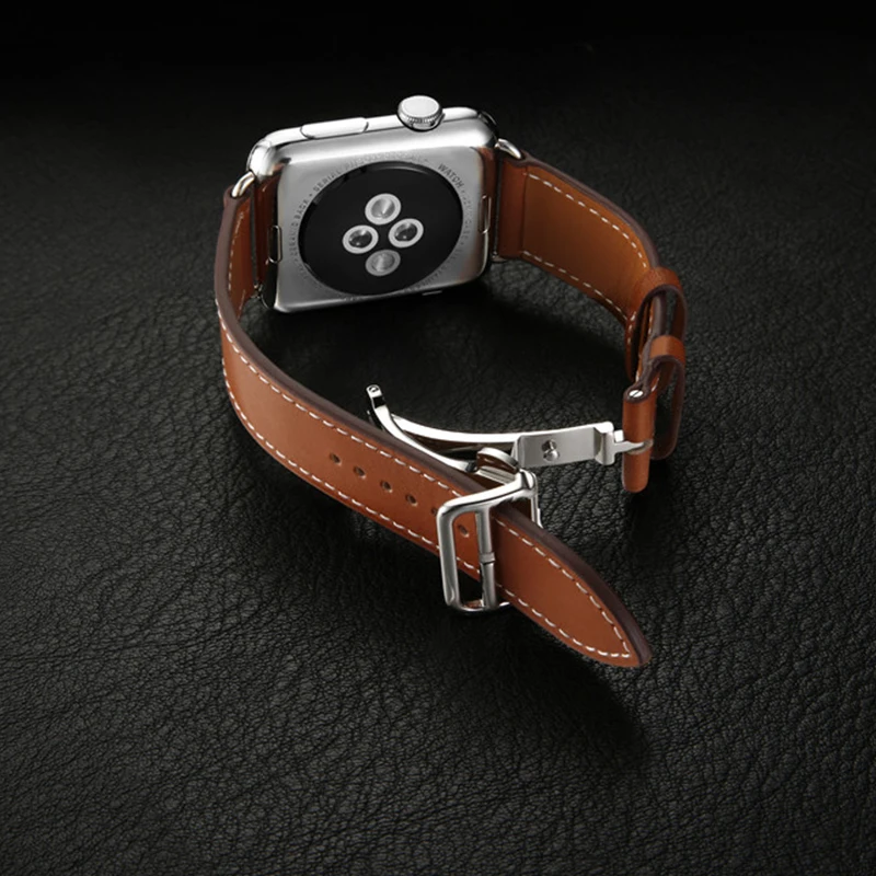 Ремешок для часов спортивный ремешок с пряжкой для Apple Watch Series 3 2 1 ремешок для ремня из натуральной кожи