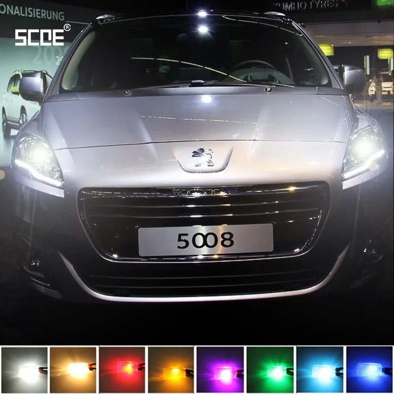 

For Peugeot 5008 SCOE 2015 High Quality Halloween 2X 12SMD LED Front Parking Light Front Side Marker Light Source Car Styling