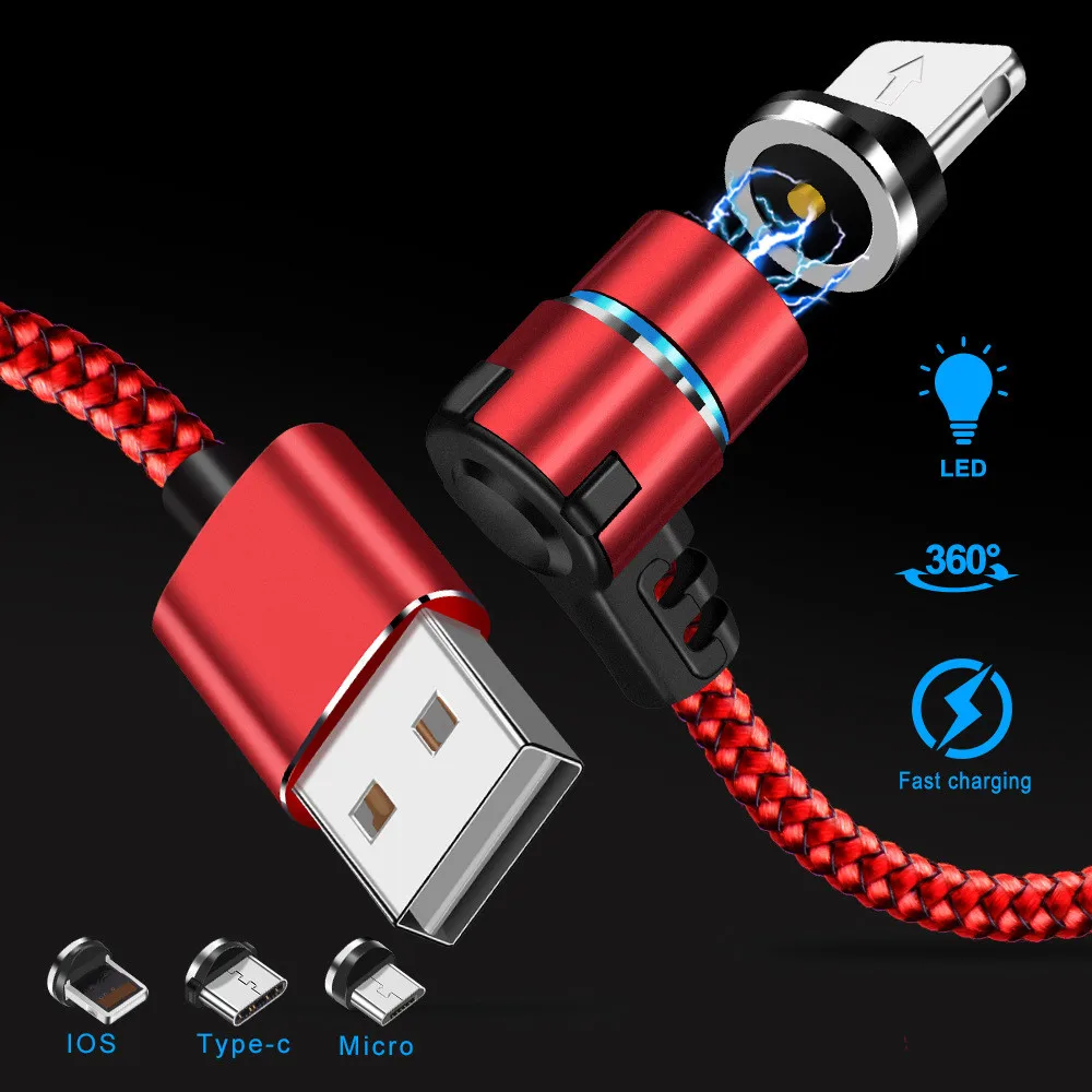 NiSi 90 градусов 1 м 3.28f Магнитный кабель для быстрой зарядки вращающийся на 360 градусов USB Магнитный зарядный кабель для телефона для смартфона