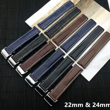 Роскошные часы из натуральной кожи ремешок для часов Breitling ремешок для NAVITIMER WORLD Avenger/navitimer ремень 22 мм 24 мм логотип на