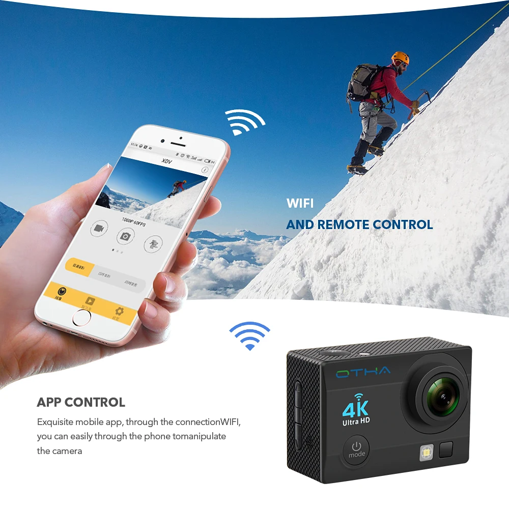OTHA Wifi Спортивная камера 30 М Подводная Экшн полный HD 4k 25FPS 2 0 ЖК дисплей
